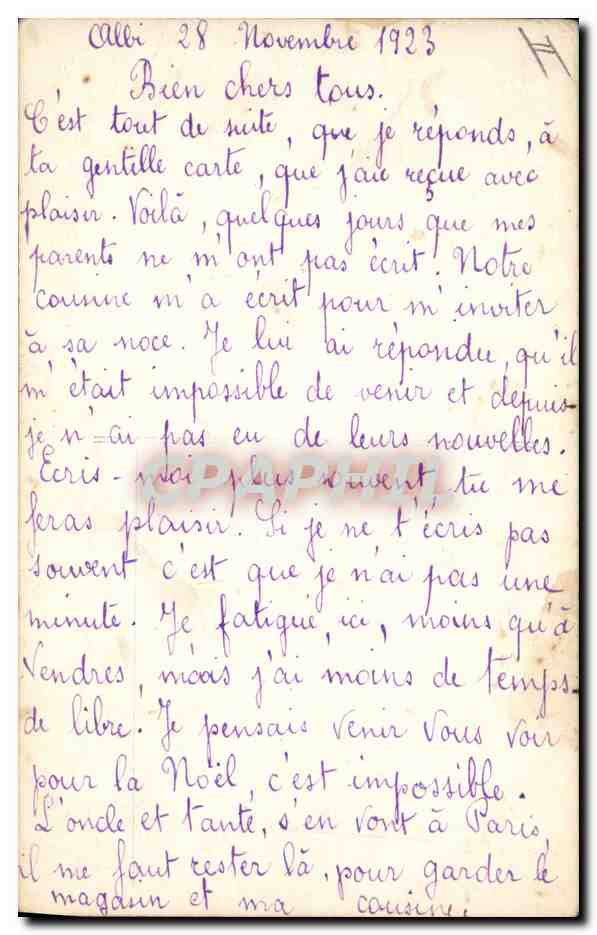 CPA Fantaisie Le langage des Fleurs  — Verso