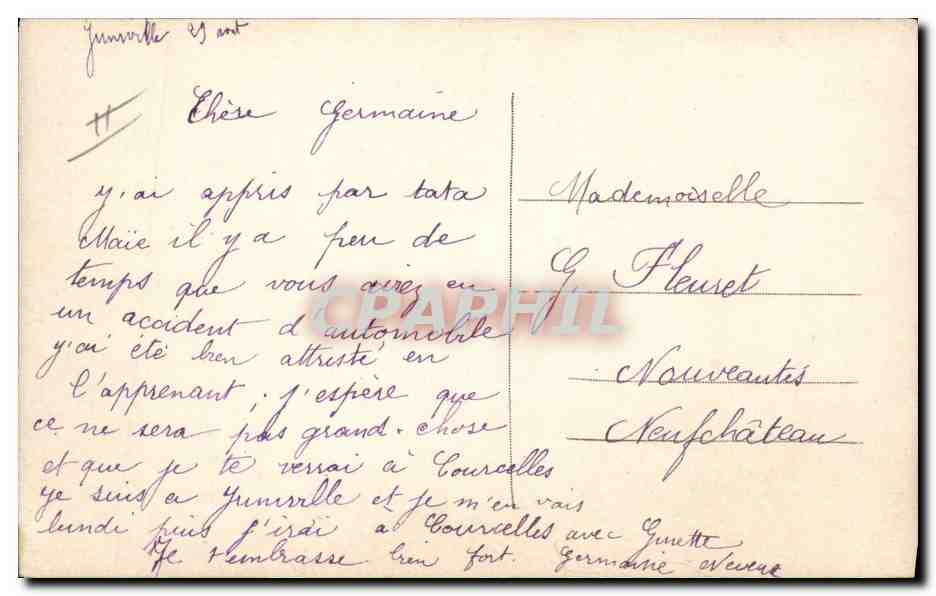 CPA Fantaisie Le langage des Fleurs  — Verso