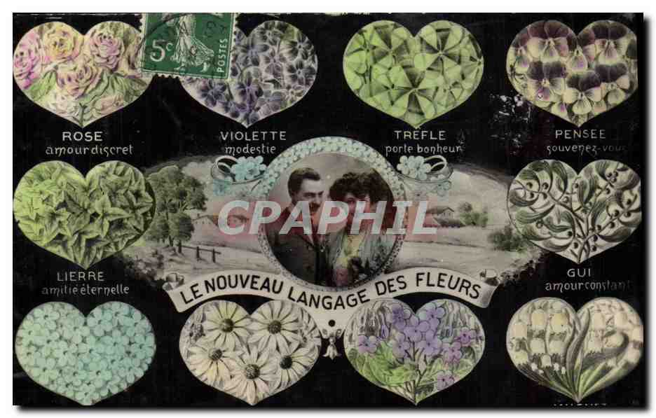 CPA Fantaisie Le langage des Fleurs 