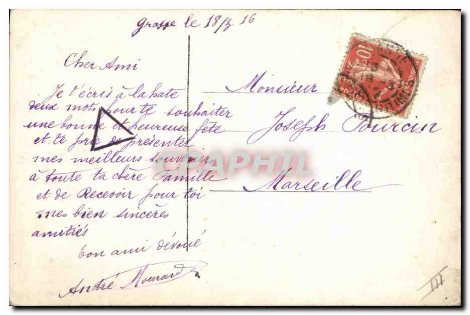 CPA Fantaisie Le langage des Fleurs  — Verso