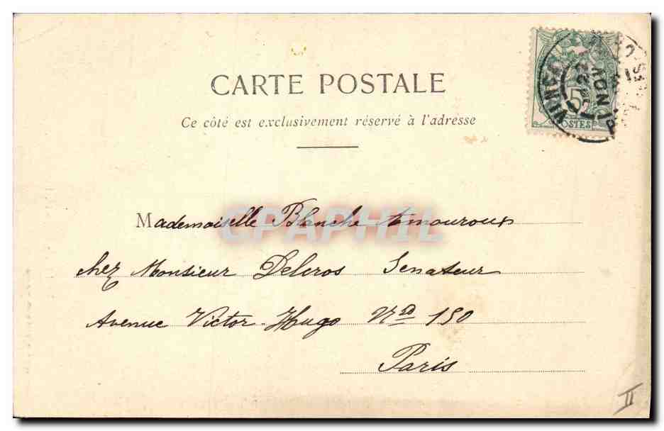 CPA Fantaisie Le langage des Fleurs Le Lis Majeste Innocence  — Rückseite