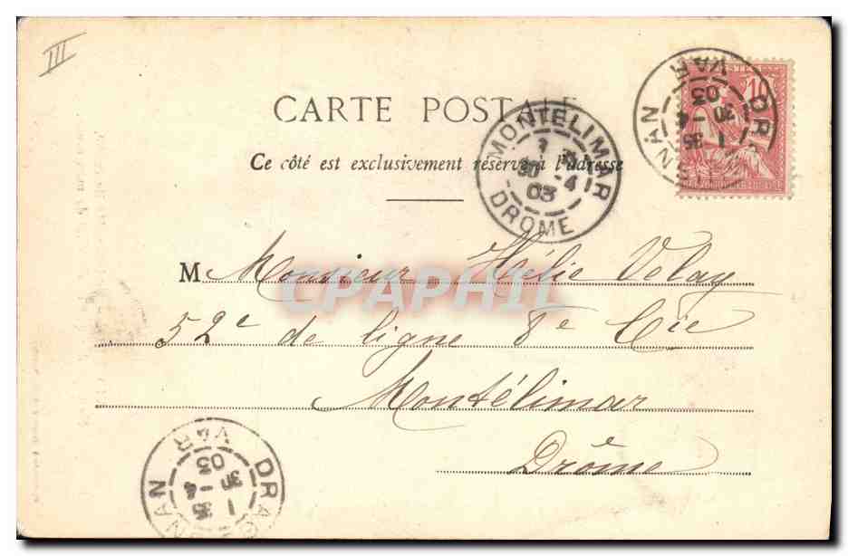 CPA Fantaisie Le langage des Fleurs Violette Modestie Merite cache  — Verso