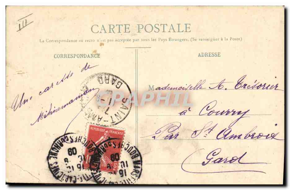 CPA Fantaisie Fleurs Femmes Langage des cheveux — Verso