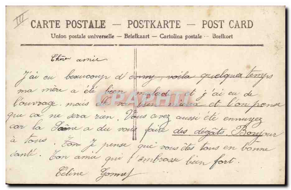 CPA Fantaisie Fleurs Femme Amour  — Verso