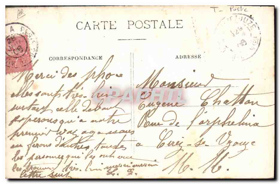 CPA Fantaisie Langage du timbre Semeuse 10c  — Rückseite