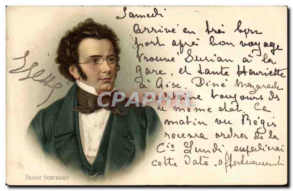 Franz Schubert — portrait — éditeur inconnu, n° de série non visible - Recto