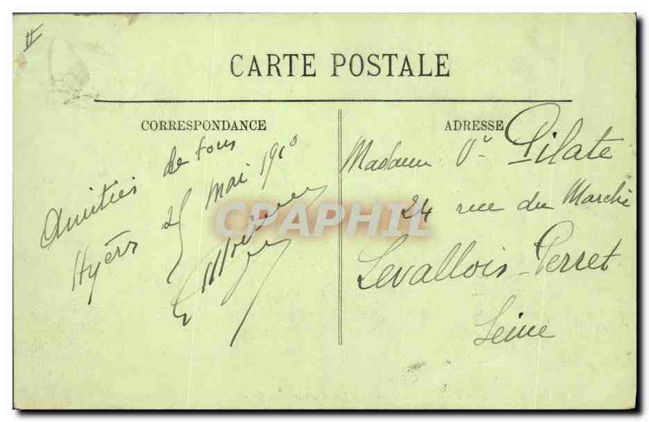 CPA Palmiers Hyeres Vue prise de l'etablissement d'horticulture  — Verso