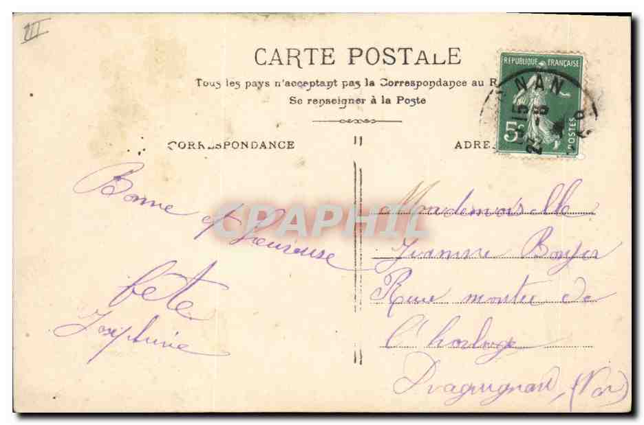 Femme au fan — Heureuse Fête — éditeur anonyme, n° 423 — Back