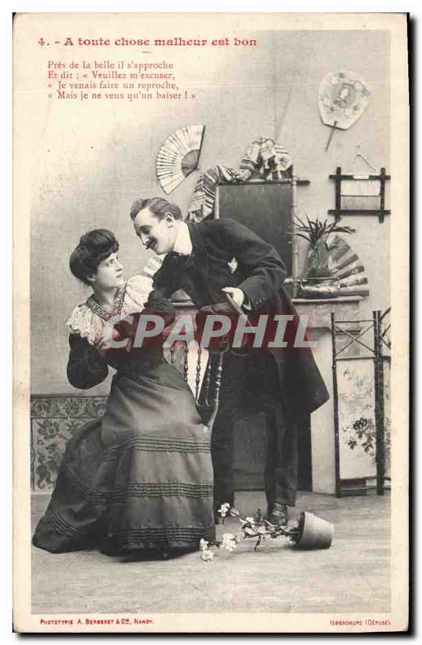 Scène de théâtre — A toute chose malheureux est bon — Phototypie A. Berbret & Cie, Nancy