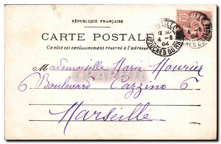 Deux femmes et une enfant — scène de plein air — carte postale française — Back