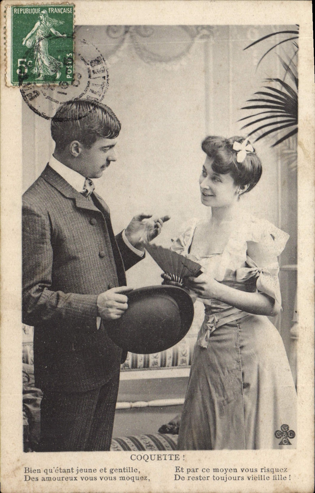 Coquette ! — scène de flirt — éditeur non visible