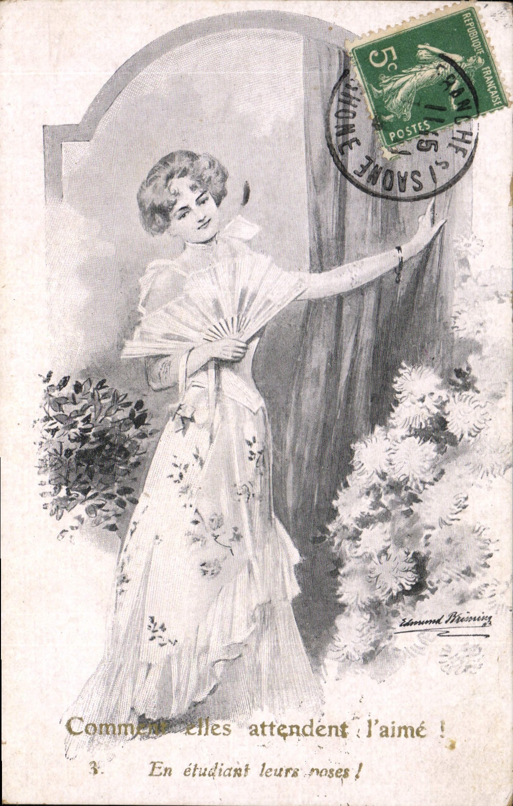 CPA Fantaisie Femme Eventail