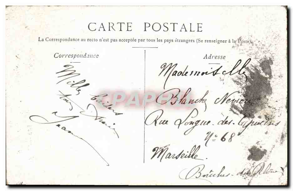 CPA Fantaisie Femme Eventail — Rückseite