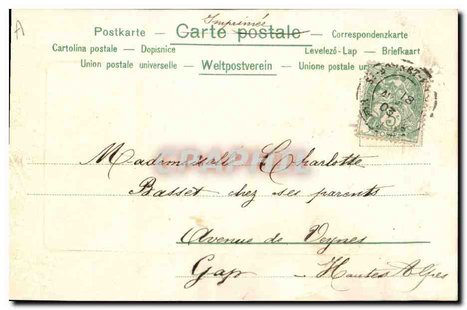 CPA Fantaisie Fleurs — Verso