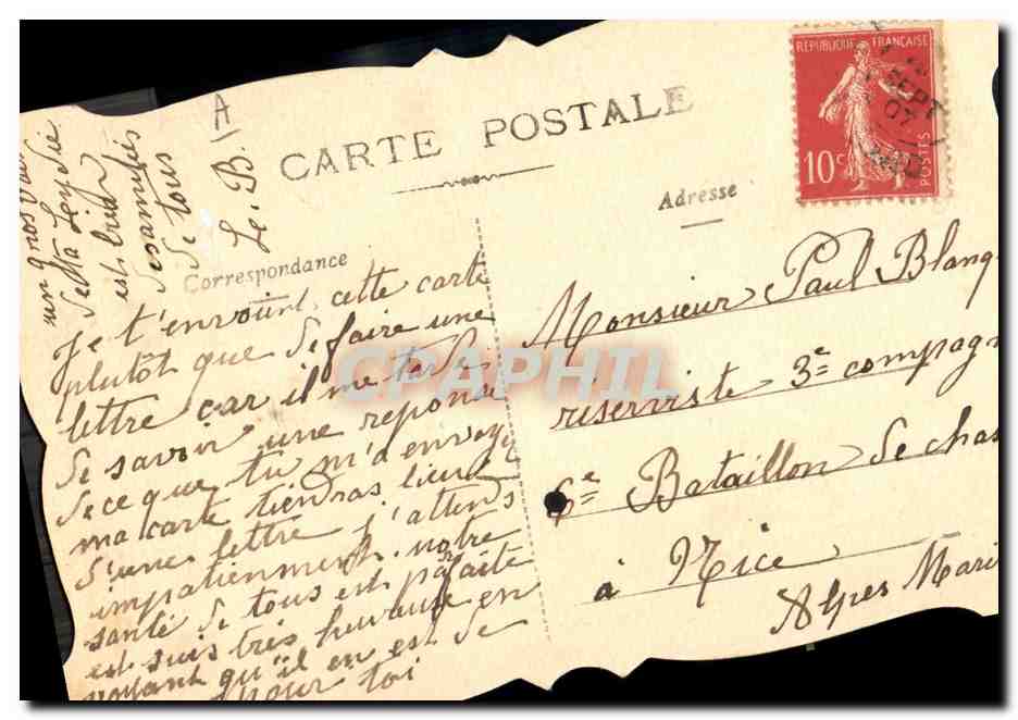 Bouquet de myosotis — Recuerdo de Amistad — sin editor ni número visible — Reverso