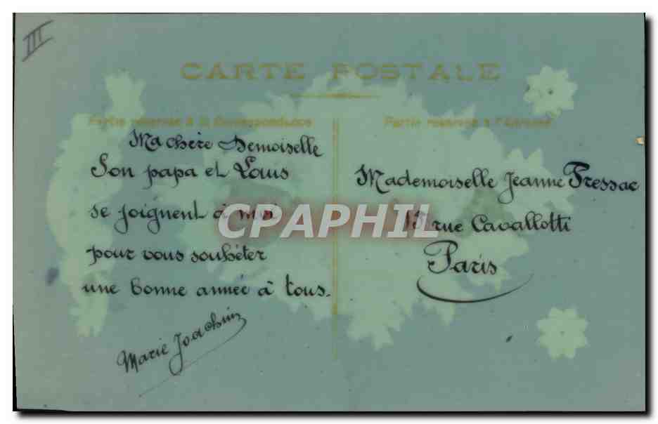 CPA Fantaisie Fleurs (carte transparente) — Verso