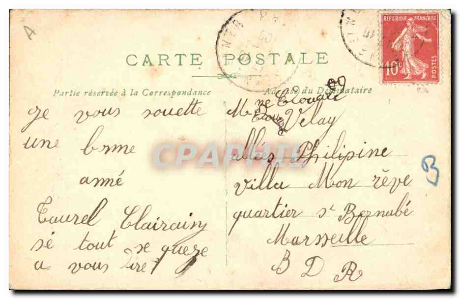 CPA Fantaisie Fleurs Ange Hirondelle — Verso