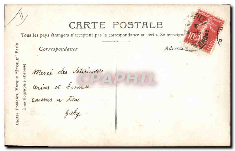 CPA Fantaisie Femme Lettres Lettre I Enfants — Rückseite
