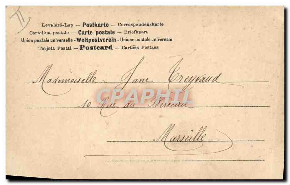 CPA Fantaisie Femme Lettres Lettre J — Rückseite