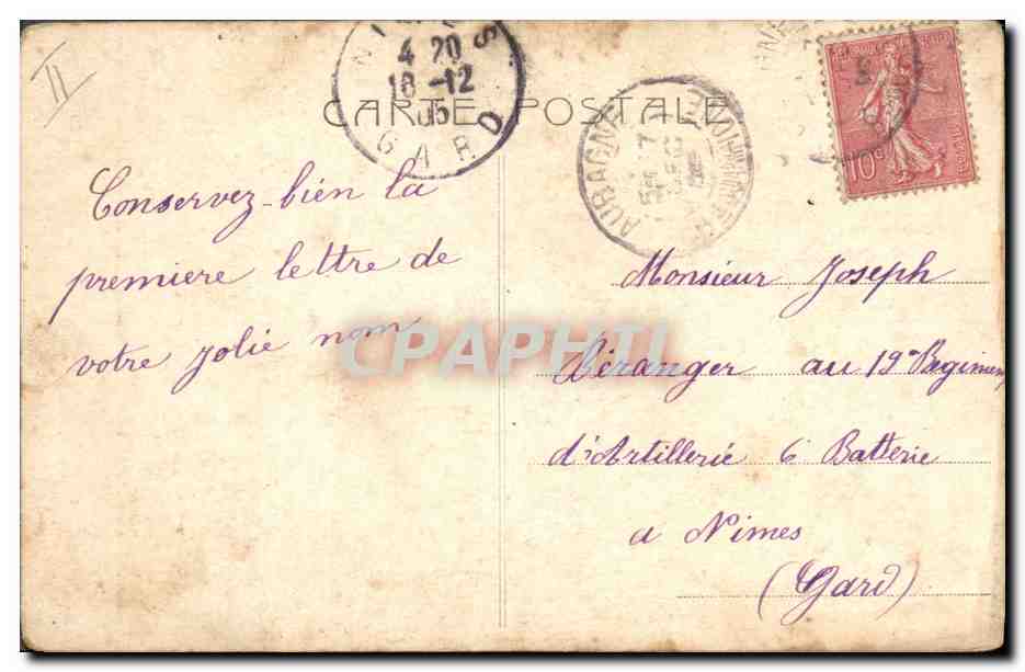 CPA Fantaisie Femme Lettres Lettre J — Rückseite