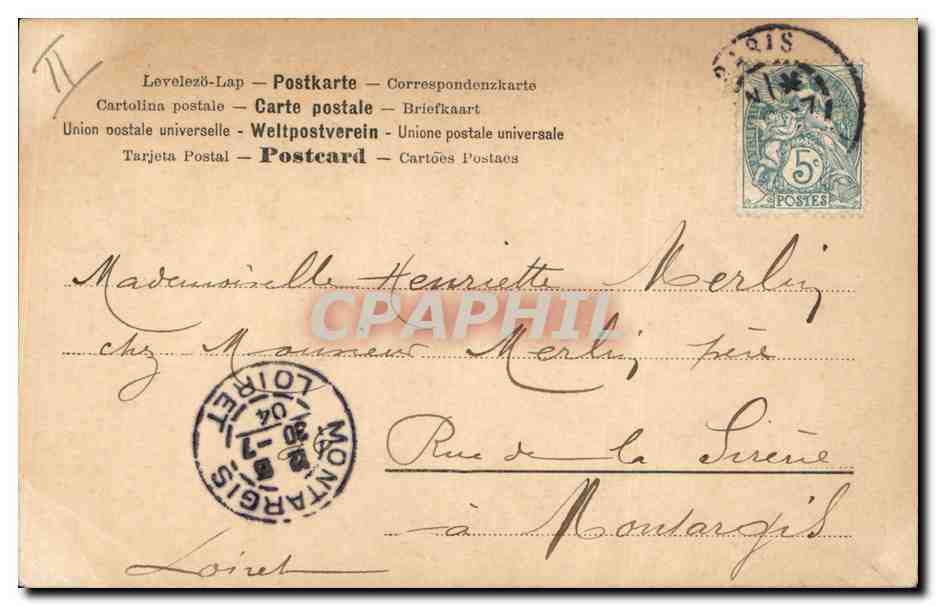 CPA Fantaisie Femme Lettres Lettre J — Rückseite