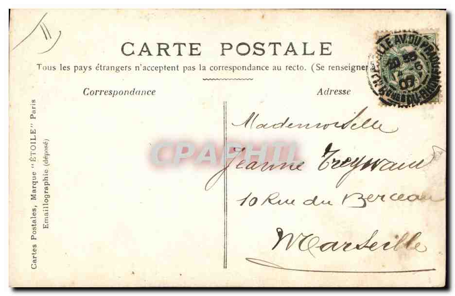 CPA Fantaisie Femme Lettres Lettre J Enfants  — Rückseite