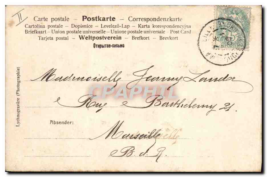 Femme en robe rose — Lettre initiale ornée de portraits — Lychnographie (Photographie) — Rückseite