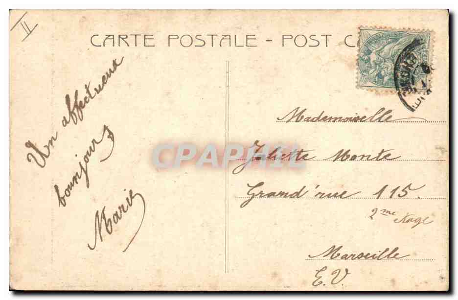 Femme en robe grise tenant une lampe — scène champêtre — éditeur 'L'Écho' n° 124 — Rückseite