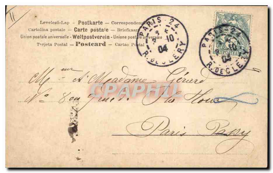 CPA Fantaisie Femme Lettres Lettre J — Verso