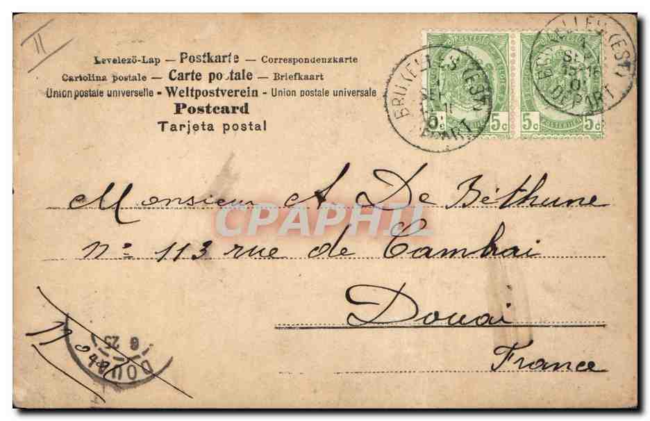 CPA Fantaisie Femme Lettres Lettre J — Back
