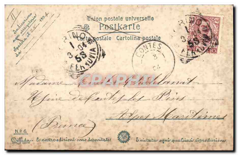 CPA Fantaisie Femme Lettres Lettre K — Verso