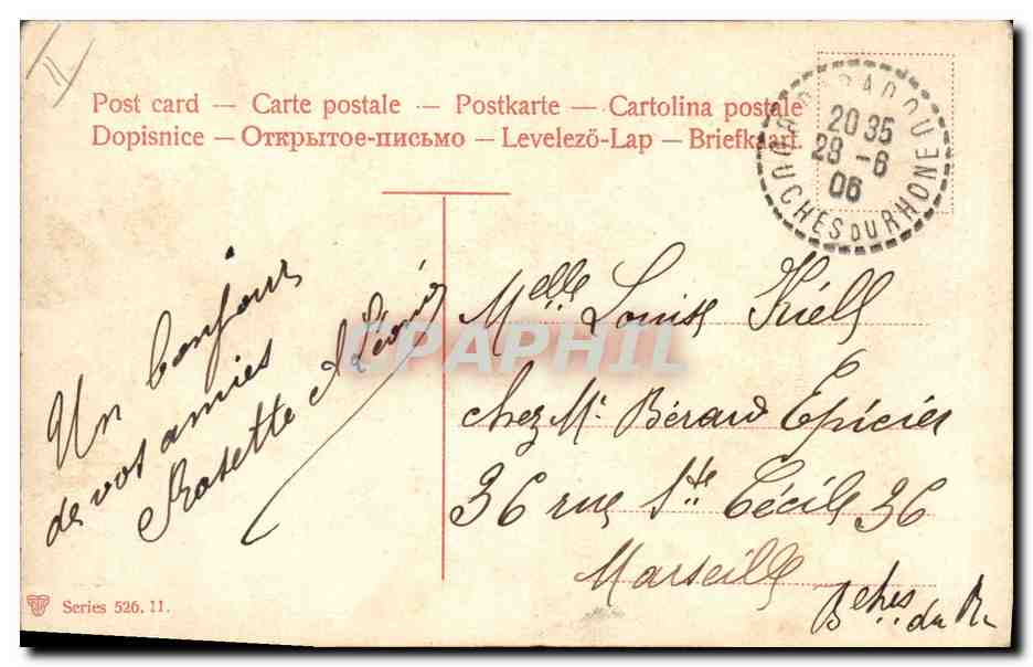 CPA Fantaisie Fleurs Lettres Lettre K — Rückseite