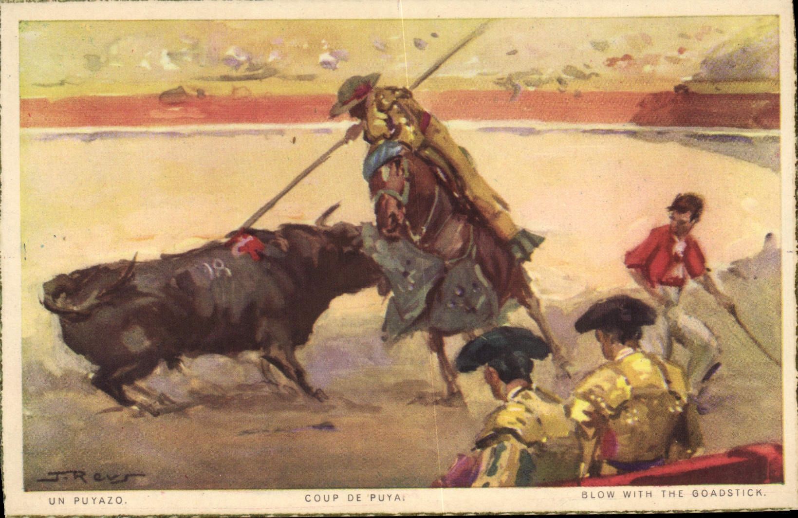 CPA Corrida Course de taureaux Coup de Puyal 