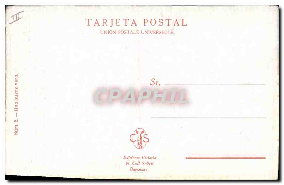 CPA Corrida Course de taureaux Una buena vara  — Rückseite