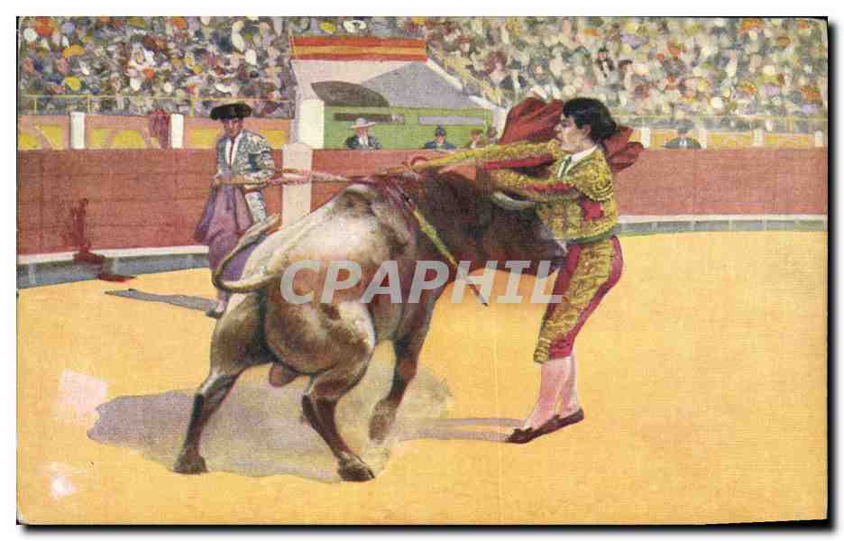CPA Corrida Course de taureaux Una buena estocada 