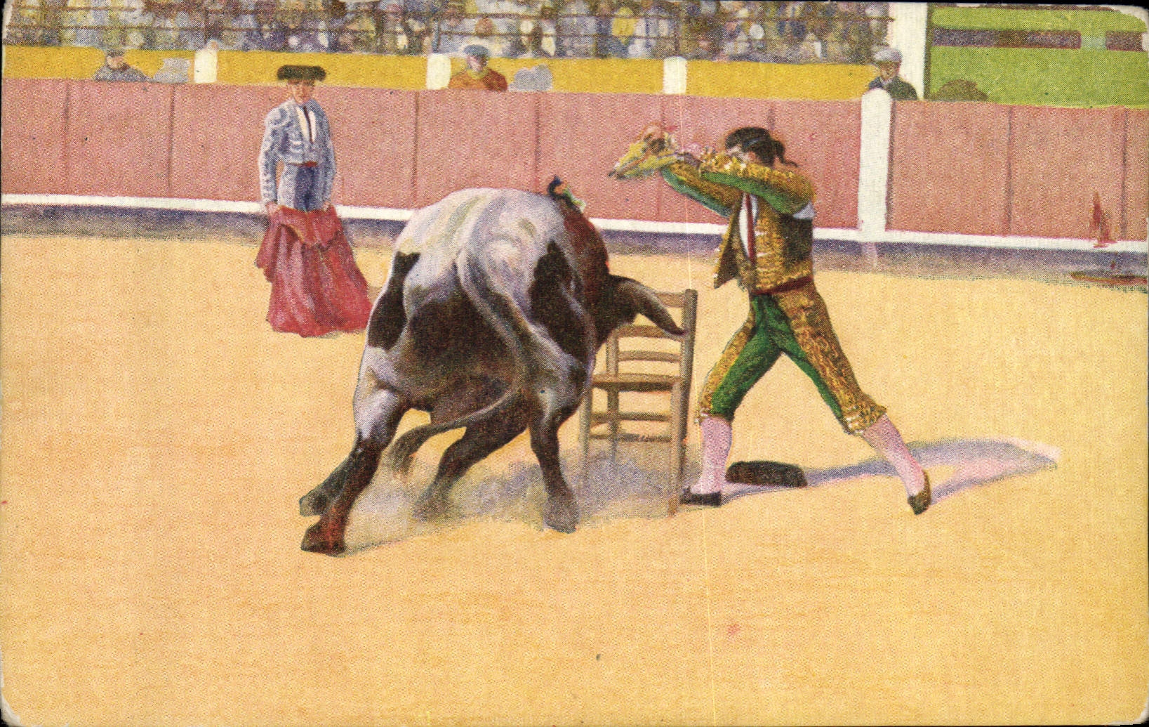 CPA Corrida Course de taureaux Cambiando un par en still 