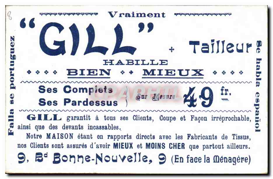 Infanterie. Départ de permissionnaires — L.V. & Cie, n° 3586 — Verso