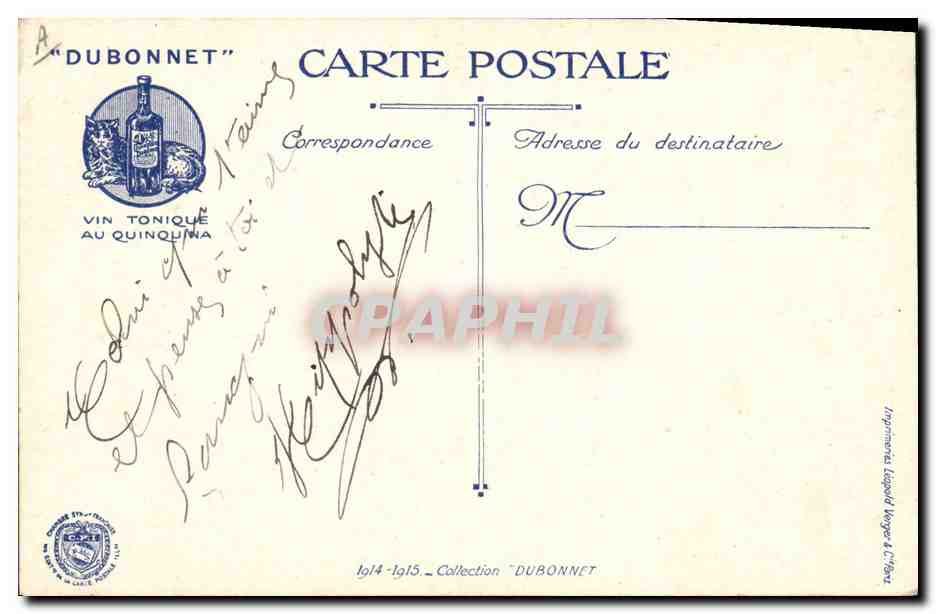 Lanciers belges défendant une route — édition DUBONNET — Verso