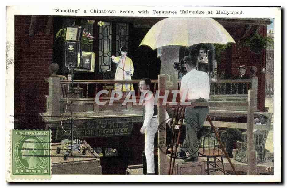 CPA Cinema Shooting a Chinatown scene with Constance Talmadge at Hollywood TOP 