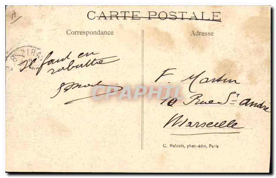 CPA Theatre Paris Les Champs Elysees Le theatre Marigny  — Verso