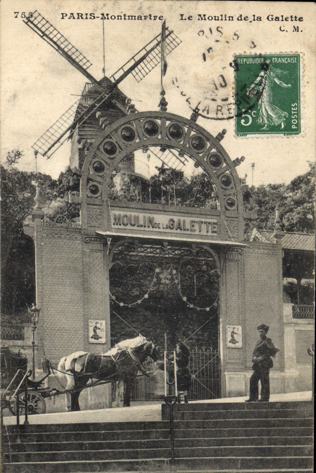 CPA Theatre Paris Le moulin de la galette Cheval 