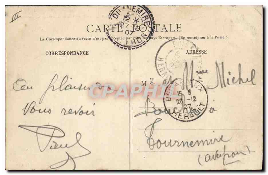 CPA Theatre Beziers Music Hall des Varietes  — Verso