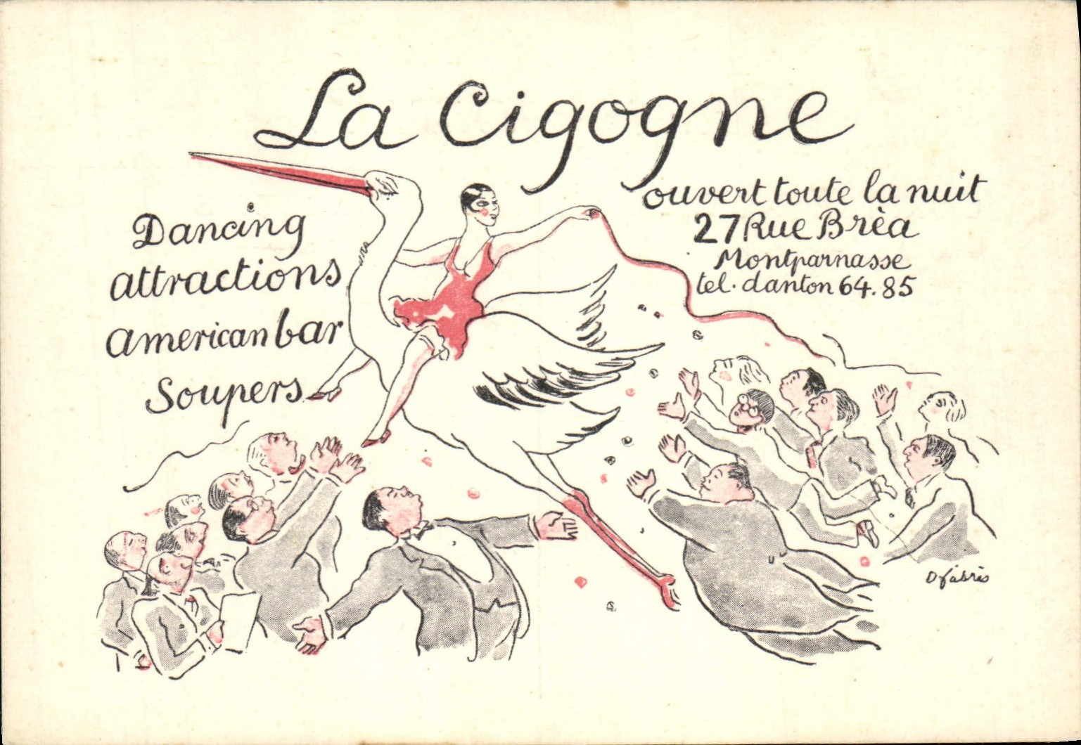 CPA Theatre La Cigogne Montparnasse Paris Dancing Attractions American Bar Soupers Danton