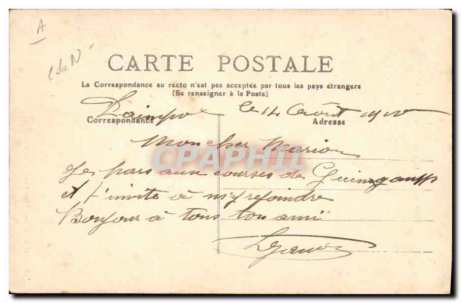 CPA Folklore Jeune fille de Perros Guirec — Verso
