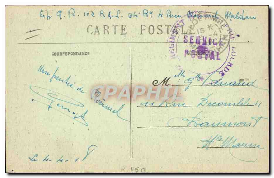 CPA Folklore Jeunes filles de Baud — Verso