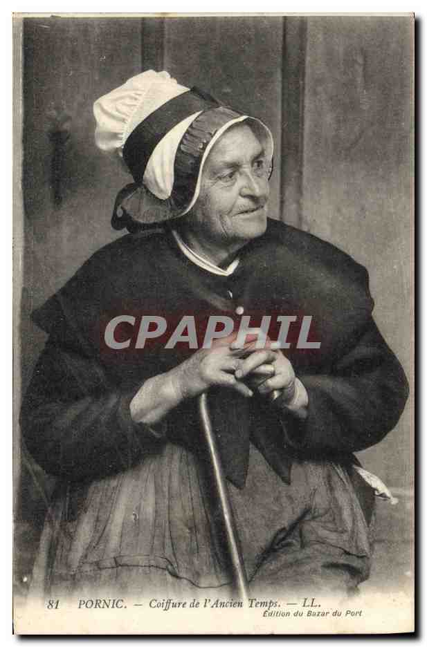CPA Folklore Pornc Coiffure de l'ancien temps