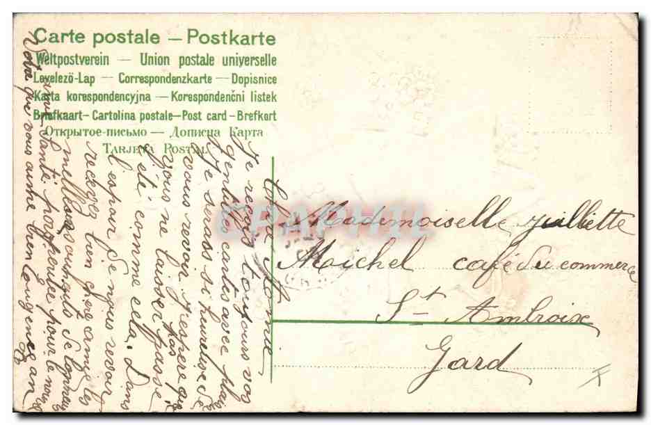 CPA Fantaisie Fleurs  — Verso