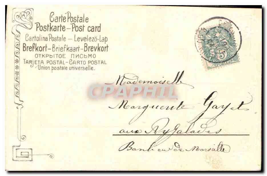 CPA Fantaisie Fleurs Trefle  — Rückseite