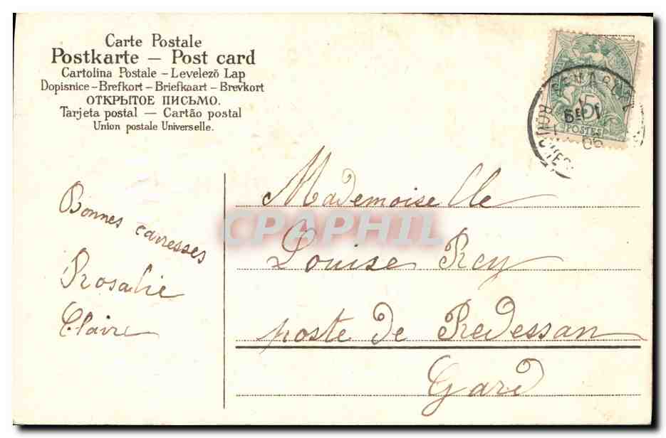 CPA Fantaisie Fleurs  — Verso