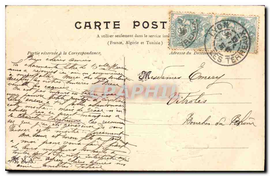 CPA Fantaisie Fleurs Moulin a vent  — Verso